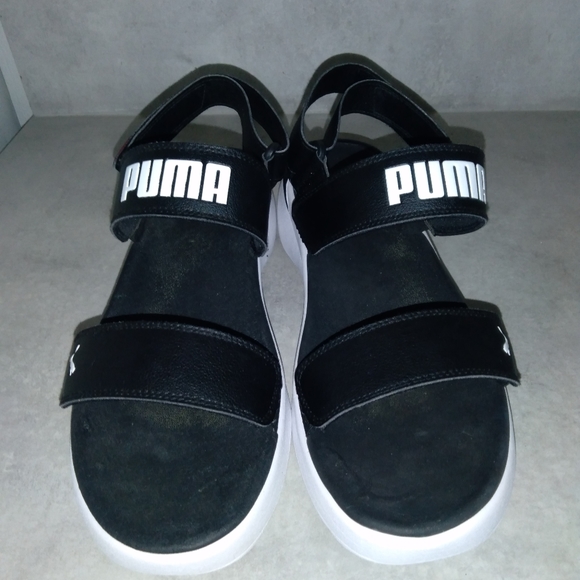 Puma Lily Sling Back Womens Black/White sz 10 Black Casual Sandals - Picture 1 of 6